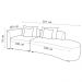 Sofá Curvo Decorativo Kimiko 307Cm 3 Lugares Sala de Estar com Chaise Bouclê Branco G52 - Gran Belo