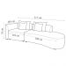 Sofá Curvo Decorativo Kimiko 317Cm 3 Lugares Sala de Estar com Chaise Bouclê Off White G52 - Gran Belo