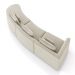 Sofá Curvo Decorativo Kimiko 427Cm 5 Lugares Sala de Estar com Chaise Veludo Bege G52 - Gran Belo