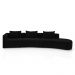 Sofá Curvo Decorativo Kimiko 427Cm 5 Lugares Sala de Estar com Chaise Veludo Preto G52 - Gran Belo