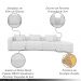 Sofá Curvo Decorativo Kimiko 437Cm 5 Lugares Sala de Estar com Chaise Bouclê Branco G52 - Gran Belo