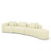 Sofá Curvo Decorativo Kimiko 437Cm 5 Lugares Sala de Estar com Chaise Bouclê Off White G52 - Gran Belo