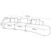 Sofá Curvo Decorativo Kimiko 437Cm 5 Lugares Sala de Estar com Chaise Bouclê Off White G52 - Gran Belo