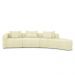 Sofá Curvo Decorativo Kimiko 437Cm 5 Lugares Sala de Estar com Chaise Bouclê Off White G52 - Gran Belo
