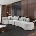 Sofá Curvo Decorativo Kimiko 437Cm 5 Lugares Sala de Estar com Chaise Veludo Cinza G52 - Gran Belo