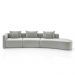 Sofá Curvo Decorativo Kimiko 437Cm 5 Lugares Sala de Estar com Chaise Veludo Cinza G52 - Gran Belo