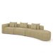 Sofá Curvo Decorativo Kimiko 447Cm 5 Lugares Sala de Estar com Chaise Bouclê Bege G52 - Gran Belo