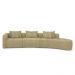 Sofá Curvo Decorativo Kimiko 447Cm 5 Lugares Sala de Estar com Chaise Bouclê Bege G52 - Gran Belo