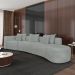 Sofá Curvo Decorativo Kimiko 447Cm 5 Lugares Sala de Estar com Chaise Bouclê Cinza G52 - Gran Belo