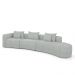 Sofá Curvo Decorativo Kimiko 447Cm 5 Lugares Sala de Estar com Chaise Bouclê Cinza G52 - Gran Belo