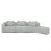 Sofá Curvo Decorativo Kimiko 447Cm 5 Lugares Sala de Estar com Chaise Bouclê Cinza G52 - Gran Belo
