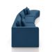 Sofá Curvo Decorativo Kimiko 447Cm 5 Lugares Sala de Estar com Chaise Veludo Azul Petróleo G52 - Gran Belo