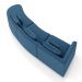Sofá Curvo Decorativo Kimiko 447Cm 5 Lugares Sala de Estar com Chaise Veludo Azul Petróleo G52 - Gran Belo