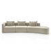 Sofá Curvo Decorativo Kimiko 447Cm 5 Lugares Sala de Estar com Chaise Veludo Bege G52 - Gran Belo