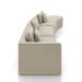 Sofá Curvo Decorativo Kimiko 447Cm 5 Lugares Sala de Estar com Chaise Veludo Bege G52 - Gran Belo