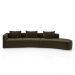 Sofá Curvo Decorativo Kimiko 447Cm 5 Lugares Sala de Estar com Chaise Veludo Marrom G52 - Gran Belo