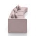 Sofá Curvo Decorativo Kimiko 447Cm 5 Lugares Sala de Estar com Chaise Veludo Rosê G52 - Gran Belo