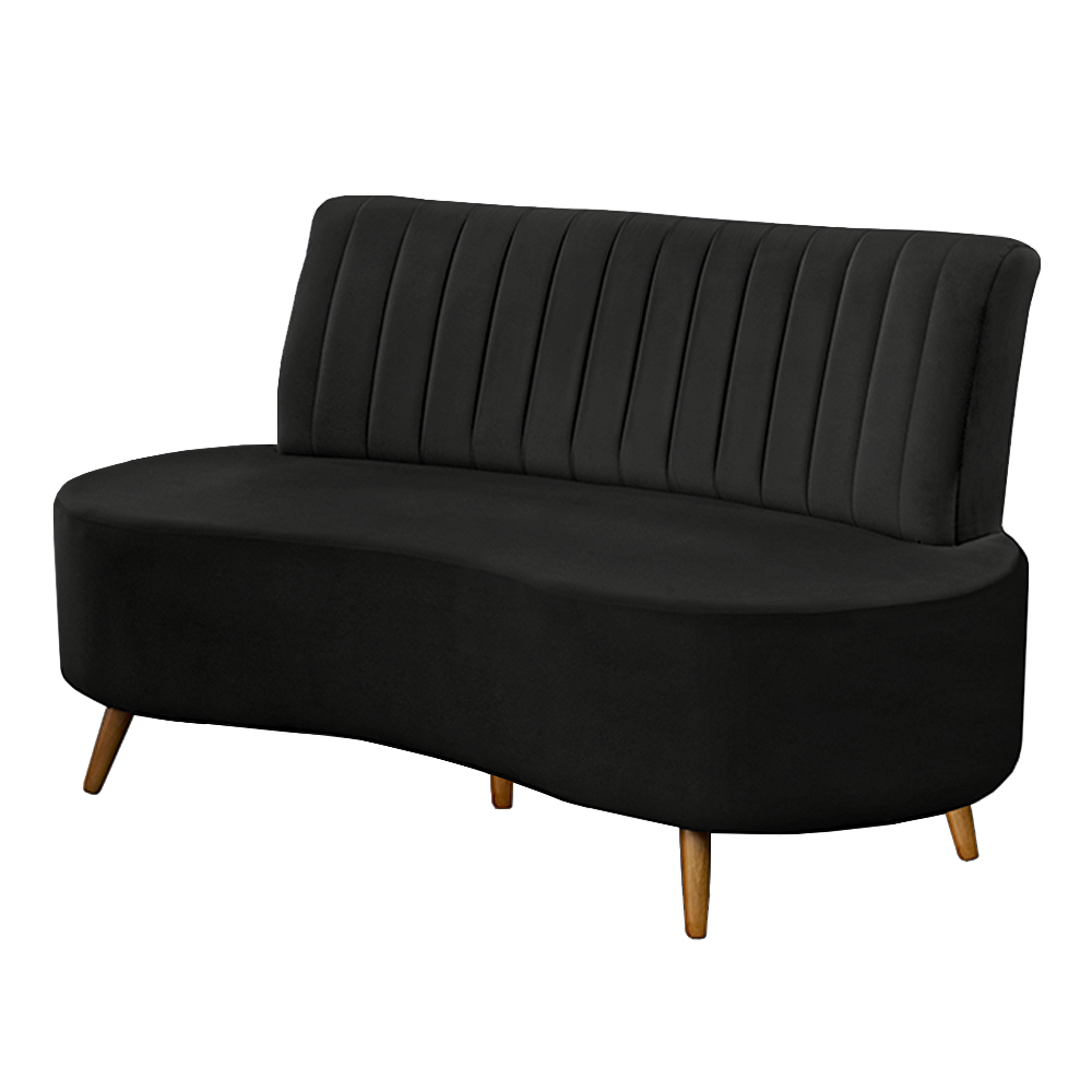 Sofá Decorativo 1,35M 2 Lugares Katara Veludo Preto G33 - Gran Belo
