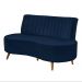 Sofá Decorativo 1,60M 2 Lugares Katara Veludo Azul Marinho G33 - Gran Belo