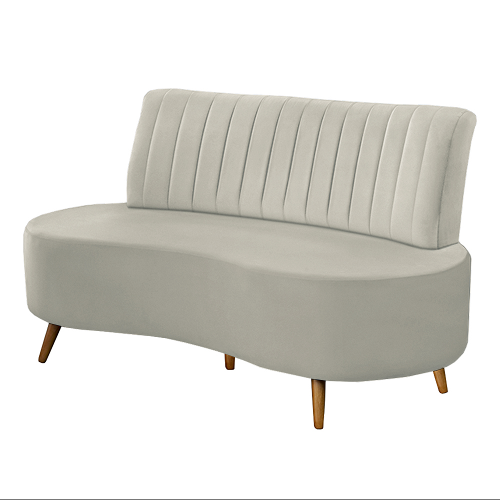 Sofá Decorativo 1,60M 2 Lugares Katara Veludo Bege Claro G33 - Gran Belo