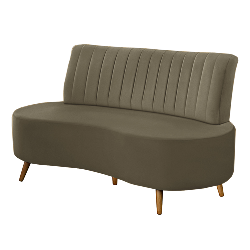 Sofá Decorativo 1,60M 2 Lugares Katara Veludo Capuccino G33 - Gran Belo