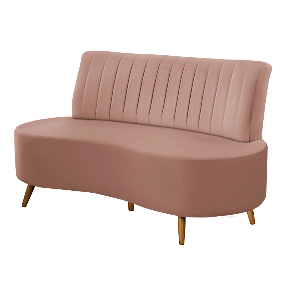 Sofá Decorativo 1,60M 2 Lugares Katara Veludo Rosê G33 - Gran Belo