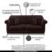 Sofá Decorativo 160cm 2 Lugares com 4 Almofadas Armstrong Suede Café G63 - Gran Belo