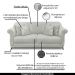 Sofá Decorativo 160cm 2 Lugares com 4 Almofadas Armstrong Veludo Prata G63 - Gran Belo