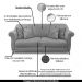 Sofá Decorativo 180cm 2 Lugares com 4 Almofadas Armstrong Veludo Cinza G63 - Gran Belo