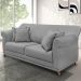 Sofá Decorativo 180cm 2 Lugares com 4 Almofadas Armstrong Veludo Cinza G63 - Gran Belo