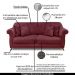 Sofá Decorativo 180cm 2 Lugares com 4 Almofadas Armstrong Veludo Vinho G63 - Gran Belo