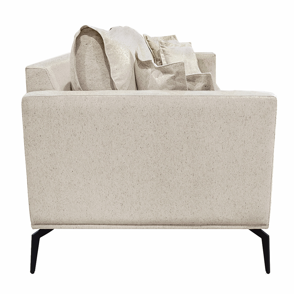Sofá Decorativo 2 Lugares 160cm Pés em Aço Stagno Linho Off White Rústico G63 - Gran Belo