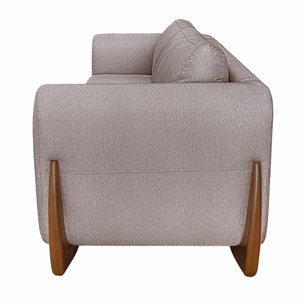 Sofá Decorativo 2 Lugares 160cm Pés em Madeira Buzz Linho Areia Rústica G63 - Gran Belo