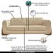 Sofá Decorativo 2 Lugares 160cm Pés em Madeira Buzz Linho Cinza G63 - Gran Belo