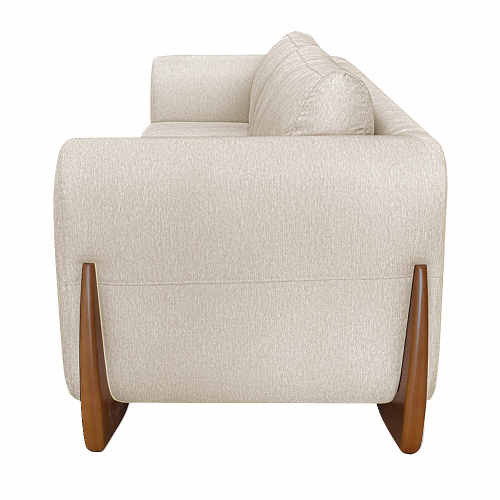 Sofá Decorativo 2 Lugares 160cm Pés em Madeira Buzz Linho Pérola G63 - Gran Belo