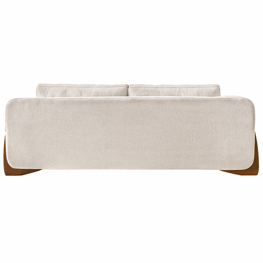 Sofá Decorativo 2 Lugares 160cm Pés em Madeira Buzz Linho Pérola G63 - Gran Belo