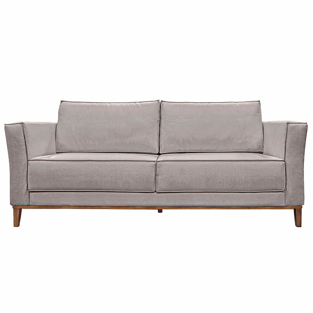 Sofá Decorativo 2 Lugares 170cm Pés em Madeira Tarantino Linho Areia Rústica G63 - Gran Belo