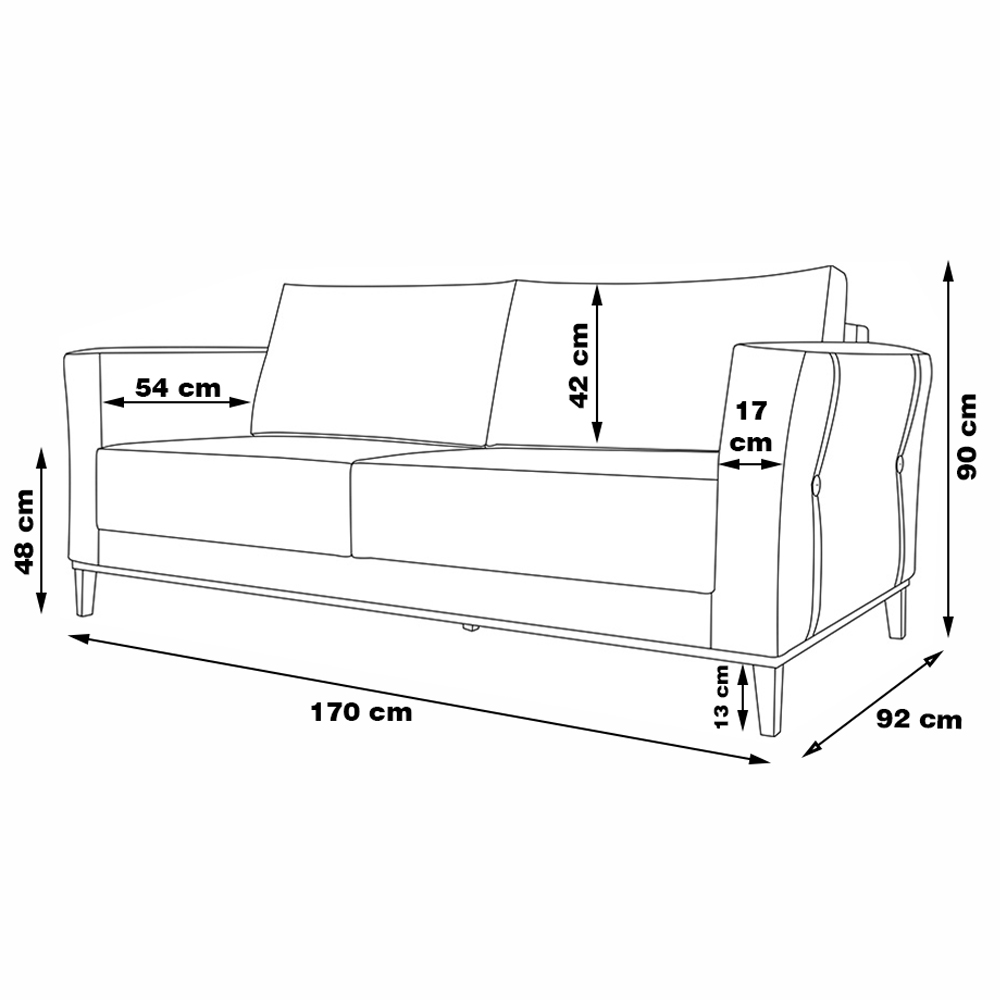 Sofá Decorativo 2 Lugares 170cm Pés em Madeira Tarantino Linho Off White Rústico G63 - Gran Belo