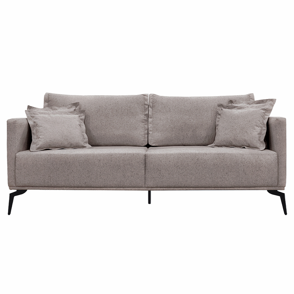 Sofá Decorativo 2 Lugares 180cm Pés em Aço Stagno Linho Areia Rústica G63 - Gran Belo