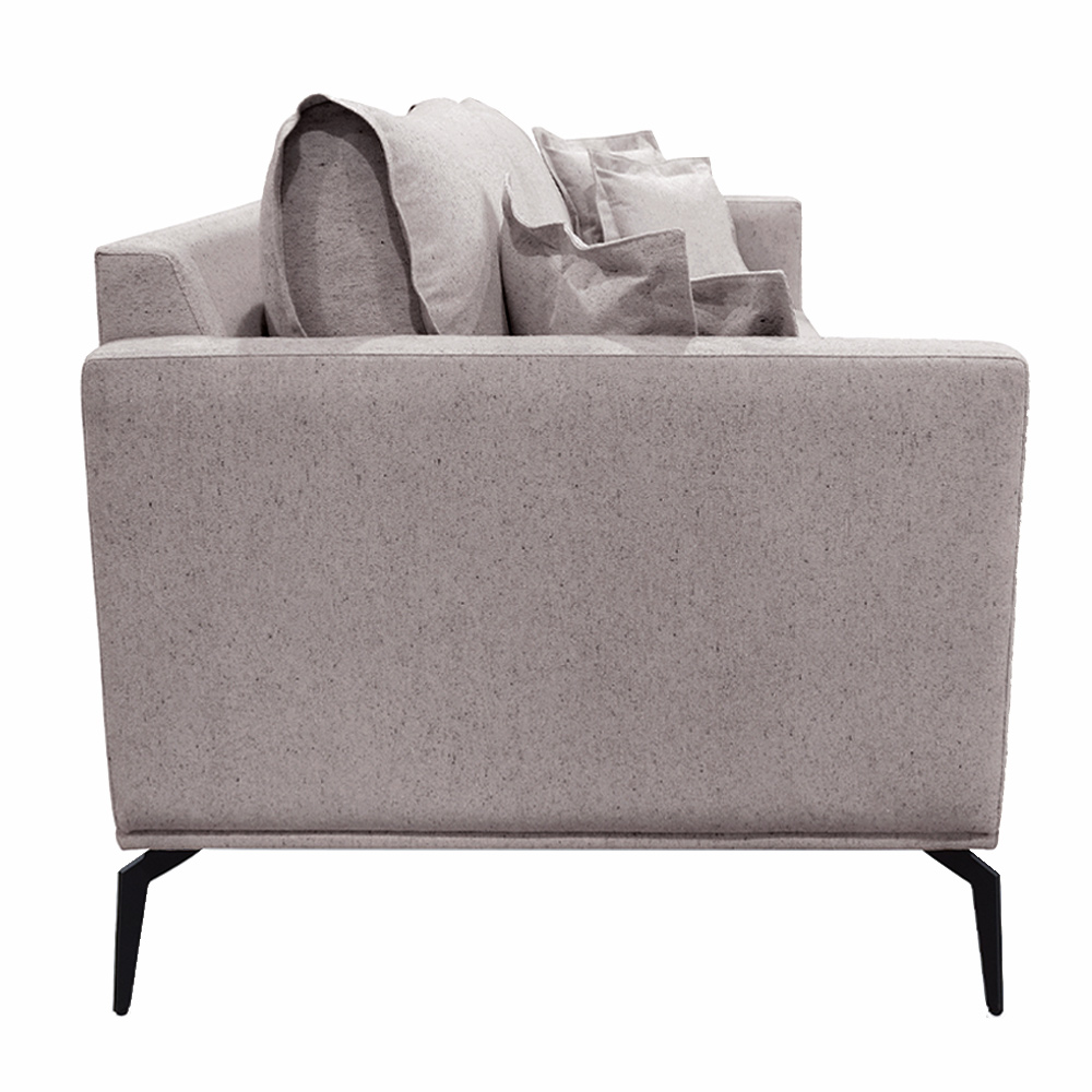 Sofá Decorativo 2 Lugares 180cm Pés em Aço Stagno Linho Areia Rústica G63 - Gran Belo