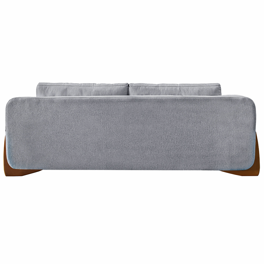 Sofá Decorativo 2 Lugares 180cm Pés em Madeira Buzz Linho Cinza G63 - Gran Belo