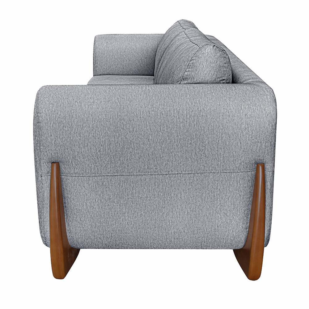 Sofá Decorativo 2 Lugares 180cm Pés em Madeira Buzz Linho Cinza G63 - Gran Belo