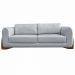 Sofá Decorativo 2 Lugares 180cm Pés em Madeira Buzz Linho Cinza Rústico G63 - Gran Belo