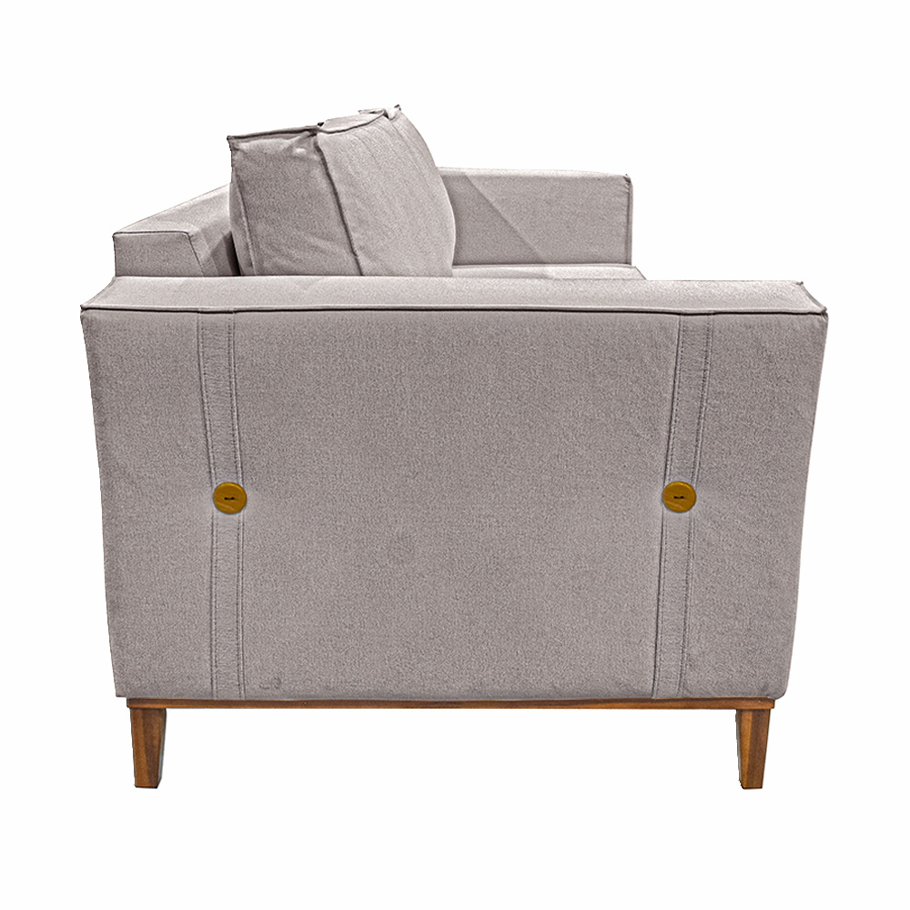 Sofá Decorativo 2 Lugares 190cm Pés em Madeira Tarantino Linho Areia Rústica G63 - Gran Belo