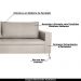 Sofá Decorativo 2 Lugares 210 CM Denmark Veludo Bege Com Pés Preto G62 - Gran Belo