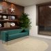 Sofá Decorativo 2 Lugares Base de Aço Preto Jeanneret-Gris Veludo Verde G17 - Gran Belo