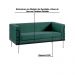 Sofá Decorativo 2 Lugares Base de Aço Preto Jeanneret-Gris Veludo Verde G17 - Gran Belo