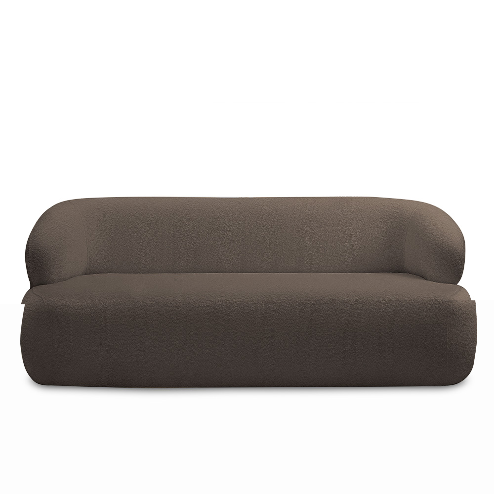 Sofá Decorativo 2 Lugares Charlote 180cm Sala de Estar Pés em Madeira Bouclê Marrom G88 - Gran Belo