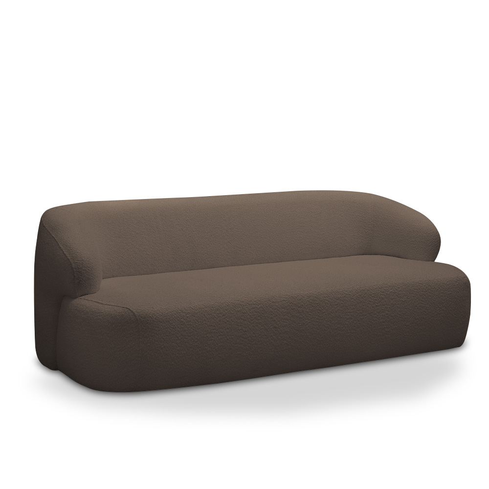 Sofá Decorativo 2 Lugares Charlote 180cm Sala de Estar Pés em Madeira Bouclê Marrom G88 - Gran Belo