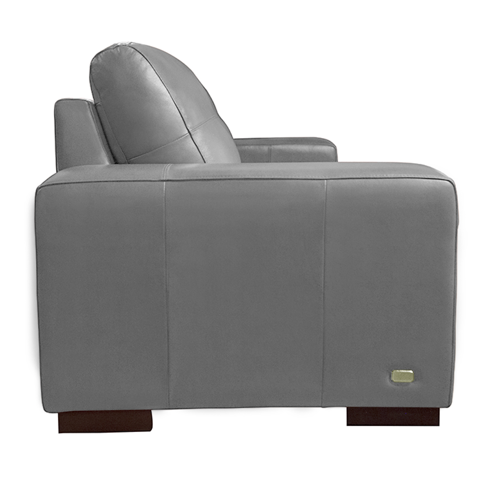 Sofá Decorativo 2 Lugares Turim 150cm Couro Cinza G58 - Gran Belo